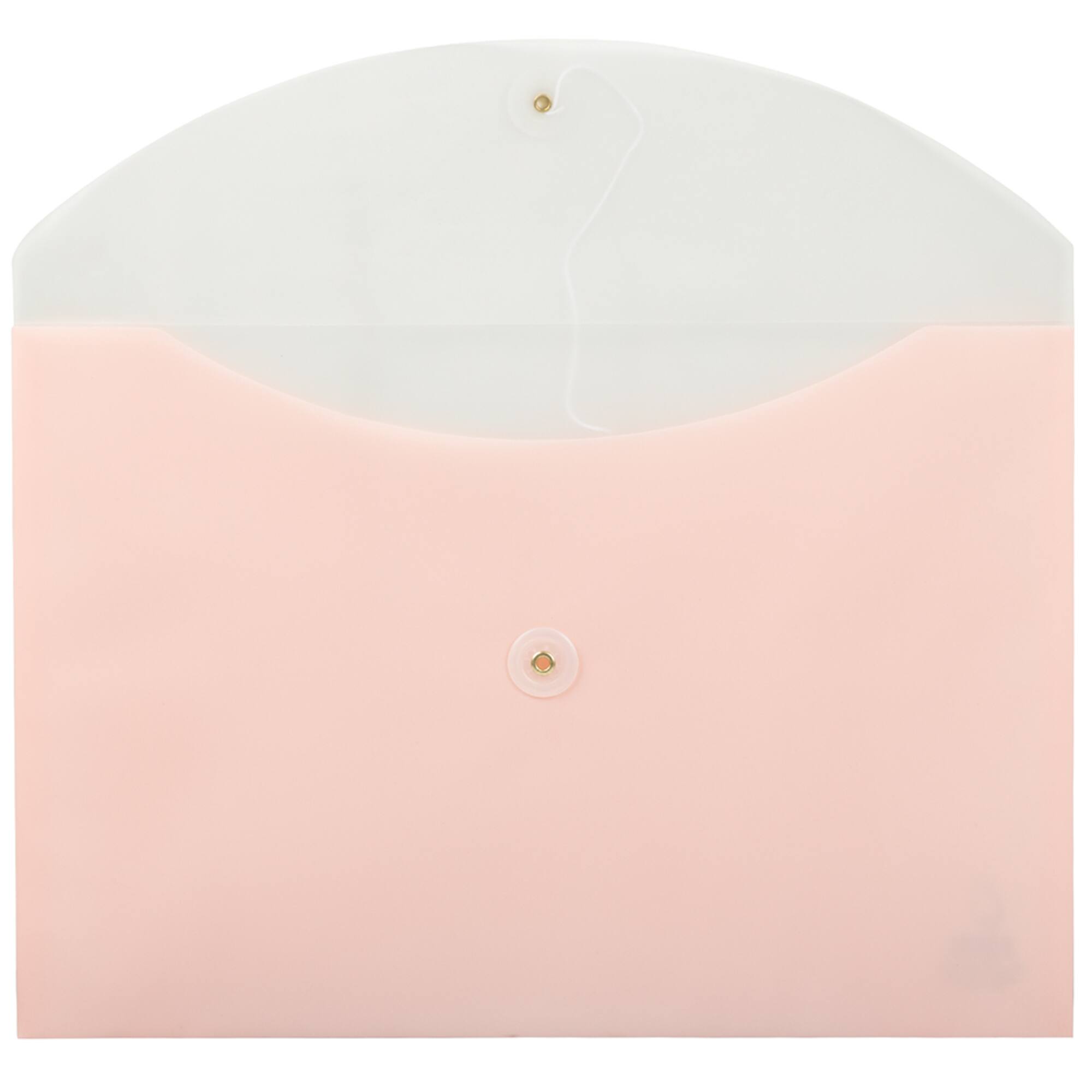 JAM Paper Two-Tone Light Pink Button & String Tie 9.75" x 13" Booklet Envelope, 12ct.